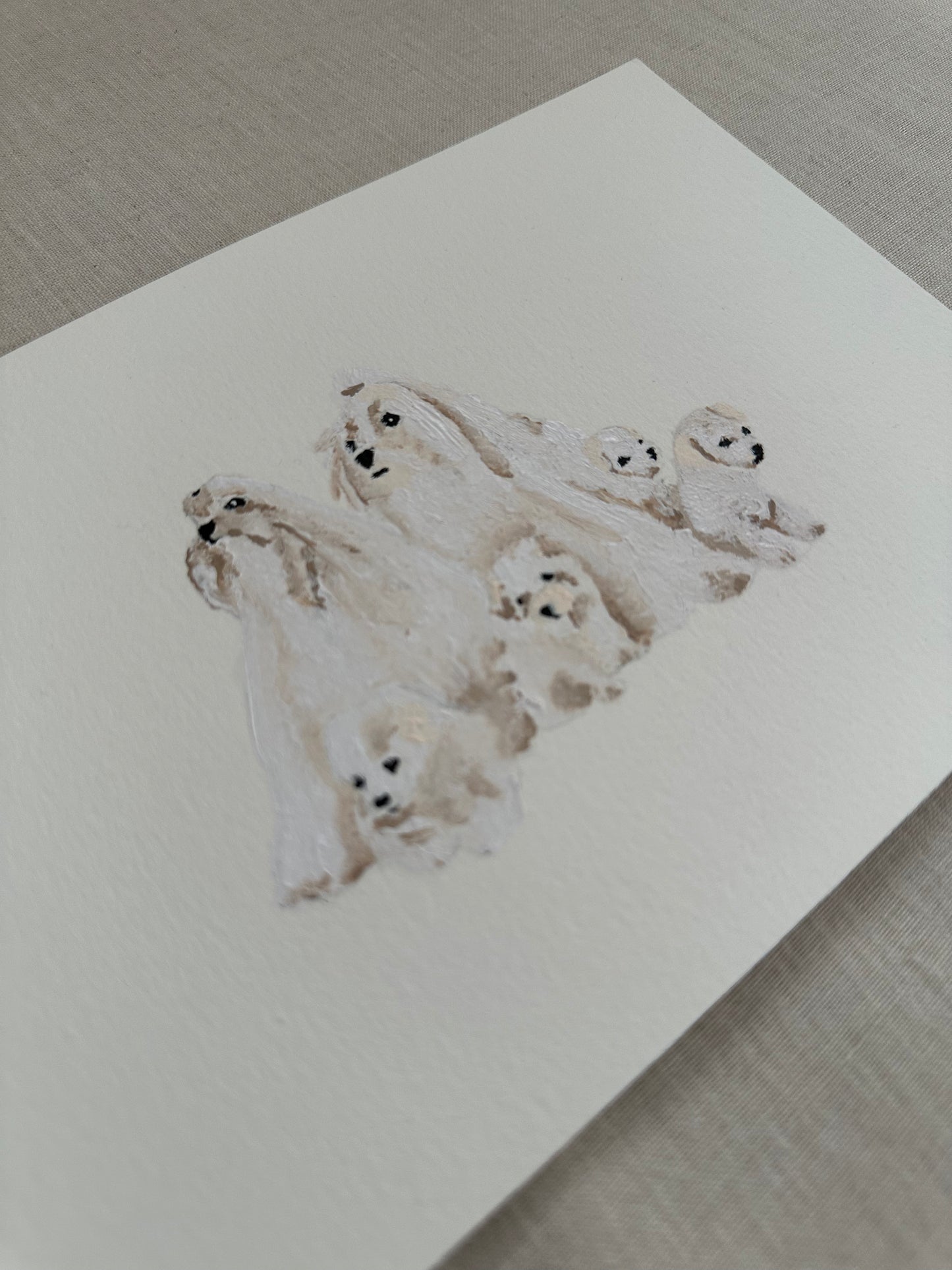 Familia de Malteses Témpera A5