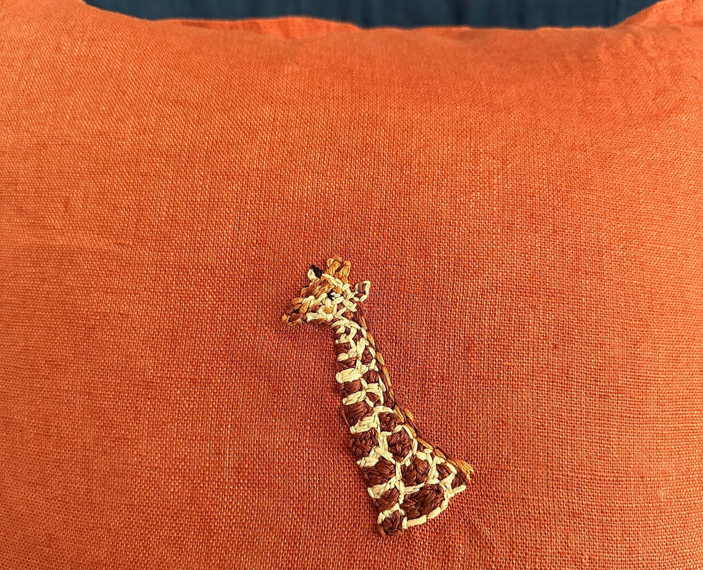 "The Giraffe" Cushion Cover - Hand-Embroidered