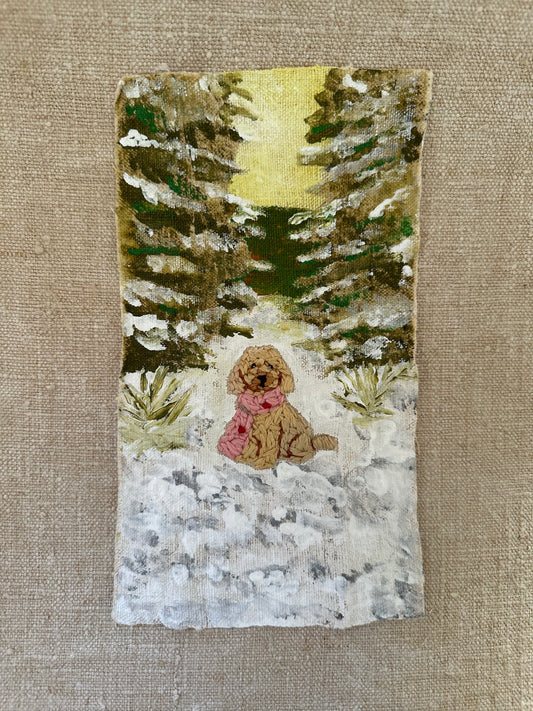 Cuadro textil "Pepa sobre nieve"