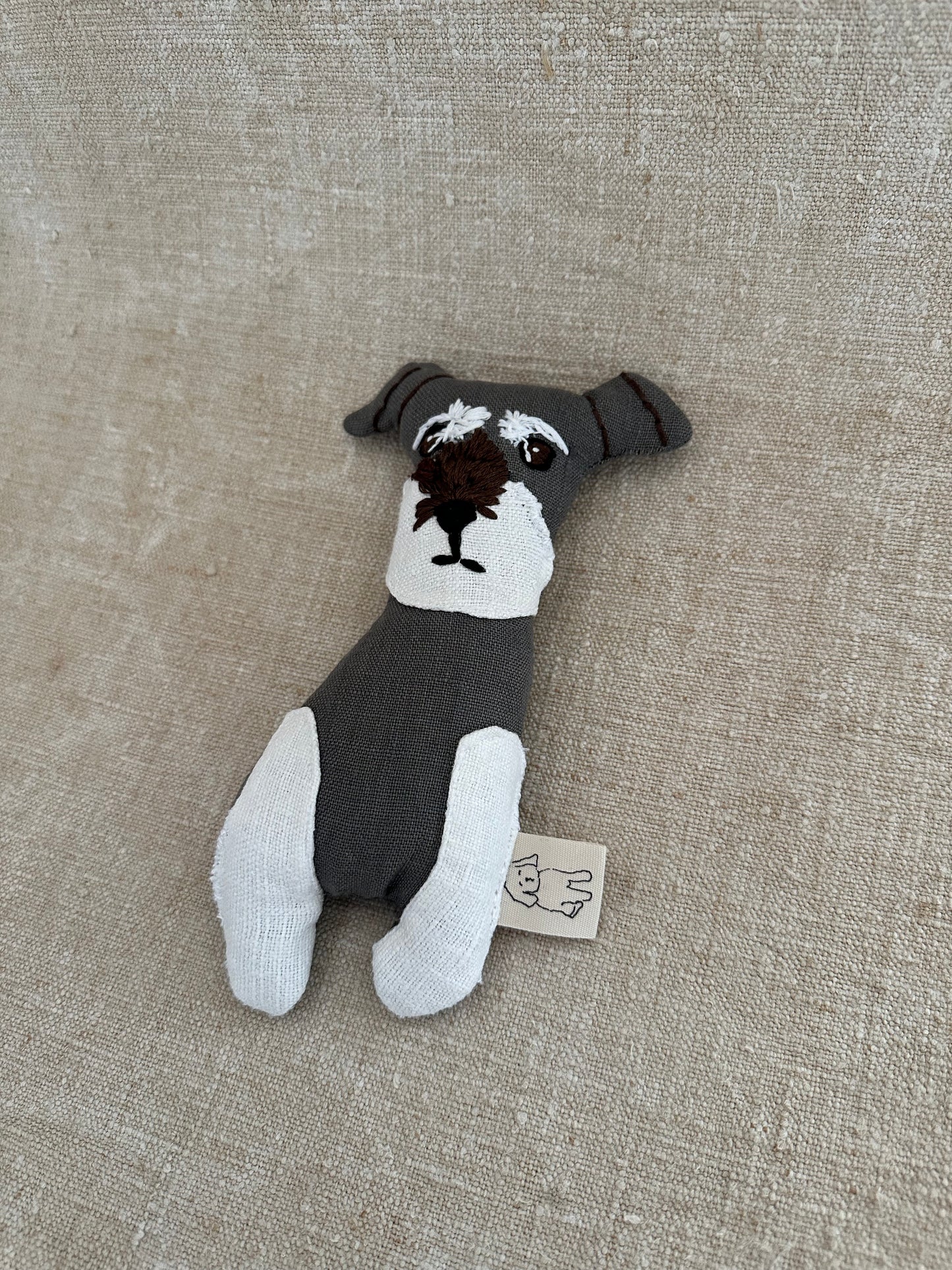 Handmade Schnauzer plush toy