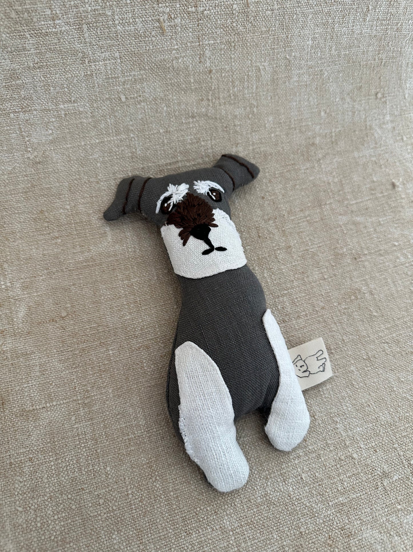 Handmade Schnauzer plush toy